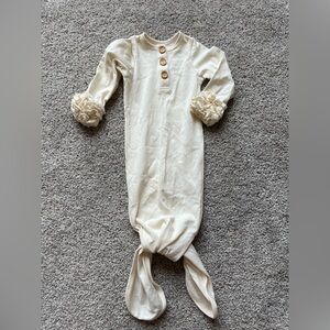 Cream Boutique Ruffle Baby Gown- Size 3m